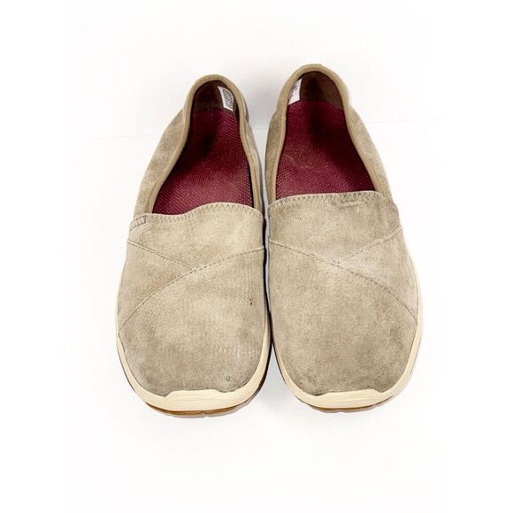 LL Bean Slip On Shoes Back Cove Stretch Nubuck Leather Comfort Outdoor Beige 8 - Picture 3 of 13